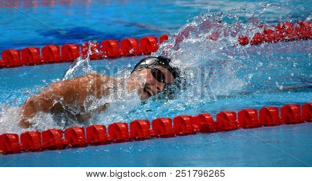 Budapest, Hungary - Jul 25, 2017. Competitive Swimmer Ledecky Katie (usa) In The 1500m Freestyle Fin