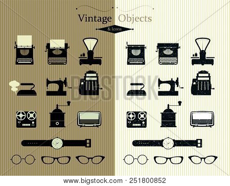 Vintage Objects And Icons Retro Style. Two Types.