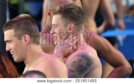 Budapest, Hungary - Jul 25, 2017. Competitive Swimmer Peaty Adam (gbr) In The 50m Breaststroke Semif