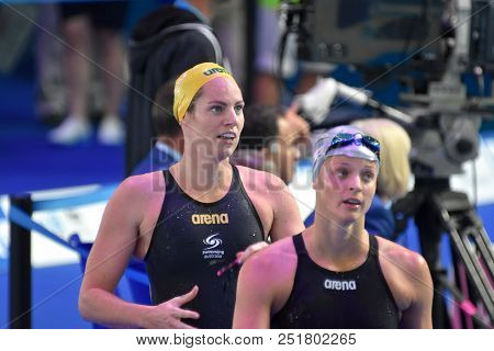 Budapest, Hungary - Jul 25, 2017. Competitive Swimmer Seebohm Emily (aus) After The 100m Backstroke 