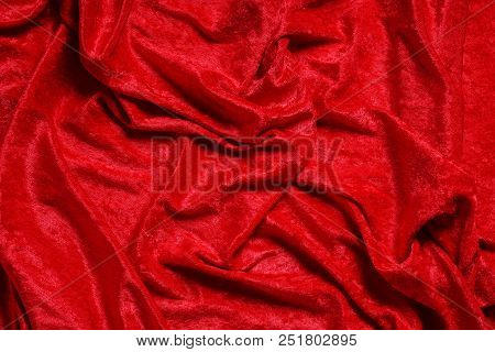 Luxury Red Panne Velvet Drape Background Texture