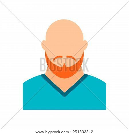 Male Avatar Without A Face. Portrait Of A Young Bald Man With A Beard And A Mustache. Athlete, Hipst
