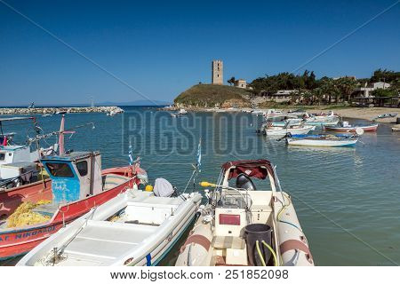 Nea Fokea, Kassandra, Chalkidiki, Greece - June 24, 2014: Port Of Nea Fokea At Kassandra Peninsula, 