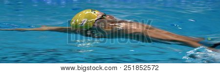Budapest, Hungary - Jul 25, 2017. Competitive Swimmer Larkin Mitchell (aus) In The 100m Backstroke F