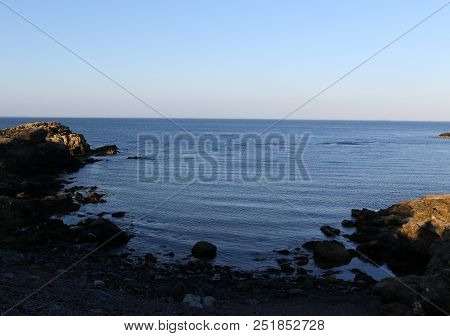 Beach Landscape Of Nahant, Massachusetts In The Summer Time At Dusk.