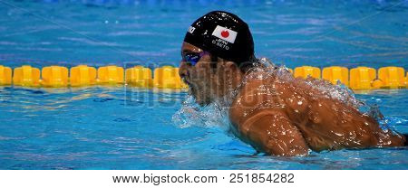 Budapest, Hungary - Jul 25, 2017. Competitive Swimmer Seto Daiya (jpn) In The 200m Butterfly Semifin