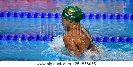 Budapest, Hungary - Jul 25, 2017. Competitive Swimmer Meilutyte Ruta (ltu) In The 100m Breaststroke 