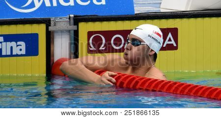 Budapest, Hungary - Jul 26, 2017. Competitive Swimmer Schooling Joseph (sgp) Swimming 100m Freestyle
