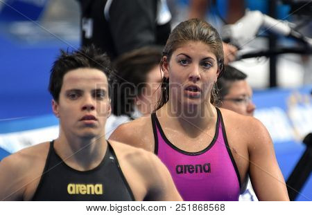 Budapest, Hungary - Jul 26, 2017. Competitive Swimmer Szilagyi Liliana (hun) And Hentke Franziska (g
