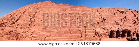 Exterior View To Huaca Pucllana Pyramid In Lima, Peru