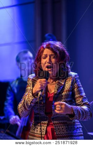 Cracow, Poland - July 31, 2018: Urszula Dudziak Live On Stage In Manggha Museum Of Japanese Art And 