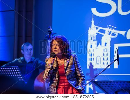 Cracow, Poland - July 31, 2018: Urszula Dudziak Live On Stage In Manggha Museum Of Japanese Art And 