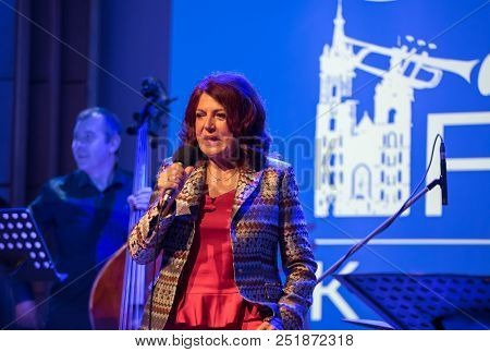 Cracow, Poland - July 31, 2018: Urszula Dudziak Live On Stage In Manggha Museum Of Japanese Art And 