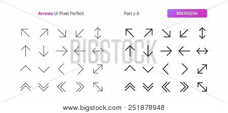 Arrows Ui Pixel Perfect Well-crafted Vector Thin Line And Solid Icons 30 3x Grid For Web Graphics An