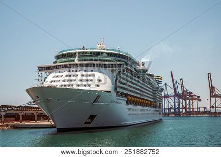Malaga, Spain - June 26, 2018. Royal Caribbean Independence Of The Seas Cruise Ship Docked At The Po