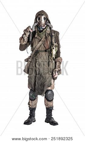 Terrifying Post Apocalyptic Human Creature, Person Survived In Poisoned By Pollution, Post Nuclear C