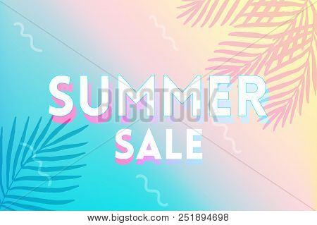 Hot Summer Sale Banner. Trendy Texture. Season Vocation, Weekend, Holiday Logo. Summer Time Wallpape