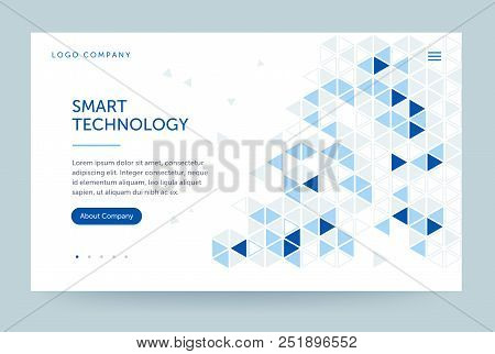 Homepage Template. Header For Website And Mobile Website. Concept Of Computer Technology. Abstract G