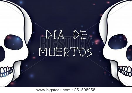 Dia De Muertos. Day Of The Dead. Paper Cut Skull For Mexican Celebration. Traditional Mexico Skeleto
