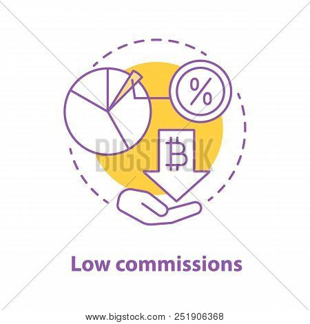 Low Commissions Concept Icon. Low Transaction Cost Idea Thin Line Illustration. Vector Isolated Outl