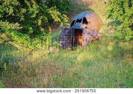 Old Steel Explosives Shed At Littlemill Quarry, In The Nature Reserve Of A Disused Limestone Quarry 