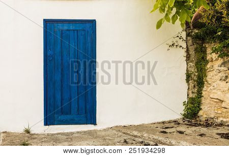 Omodos, Cyprus. May 2018. A View Of A Typical Building In The Traditional Village Of Omodos In Cypru