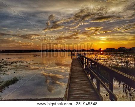 Sunset In Lake Hamlin Winter Garden Florida