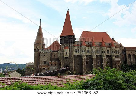 Hunedoara, Romania - June 18 : The Amazing Corvin (huniazilor) Castle In Hunedoara, Romania.