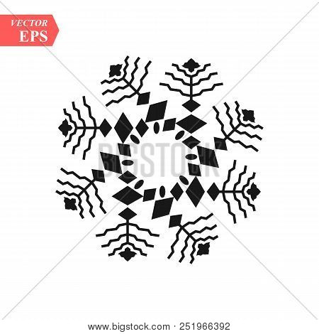 Snowflake Icon. Christmas And Winter Theme. Simple Flat Black Illustration On White Background. Eps1