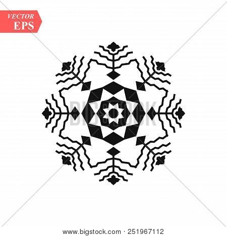 Snowflake Icon. Christmas And Winter Theme. Simple Flat Black Illustration On White Background. Eps1
