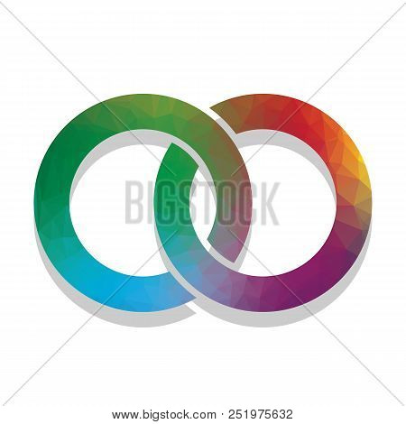 Wdding Rings Sign Illustration. Vector. Colorful Icon With Brigh