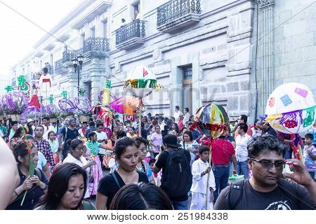 Detail Of Celebration Of Guelaguetza Fest In Oaxaca Mexico