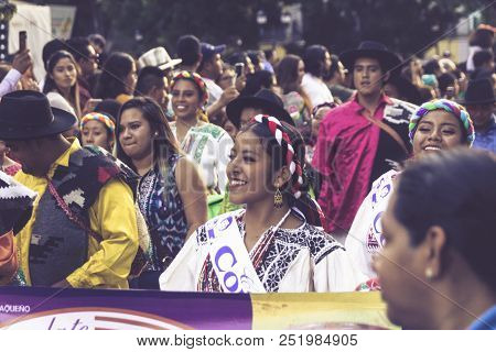 Detail Of Celebration Of Guelaguetza Fest In Oaxaca Mexico