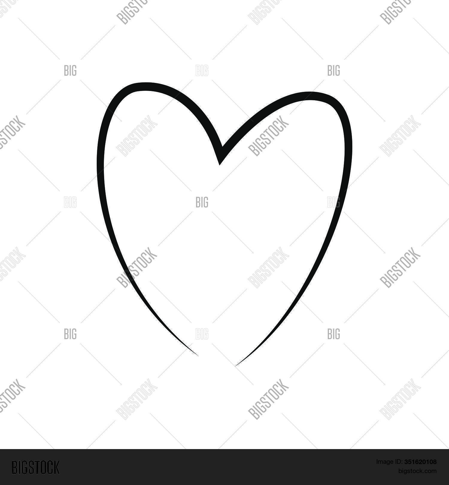Vector Heart Outline Vector & Photo (Free Trial) Bigstock