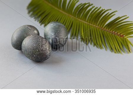 Creatively Painted Chicken Easter Eggs With Natural Hibiscus Dye, Look Like Sea Stones, Date Palm Le