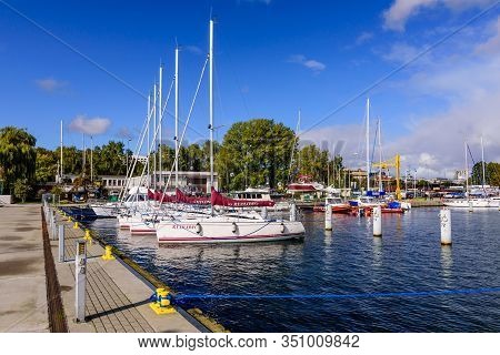 Gdynia, Poland - October 6, 2019: Marina At Baltic Sea With Yachts In Gdynia, Poland. Gdynia Is An I