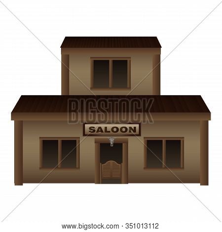 Western Saloon Icon. Cartoon Of Western Saloon Vector Icon For Web Design Isolated On White Backgrou