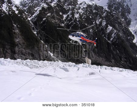 Helicopter Over Glacier