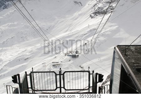 View From The Gletscherbahn To Zugspitzplatt Station