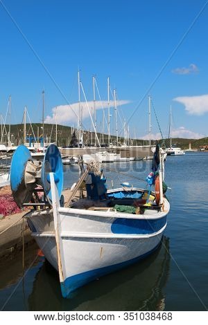 Village with harbor Macinaggio on French island Corsica