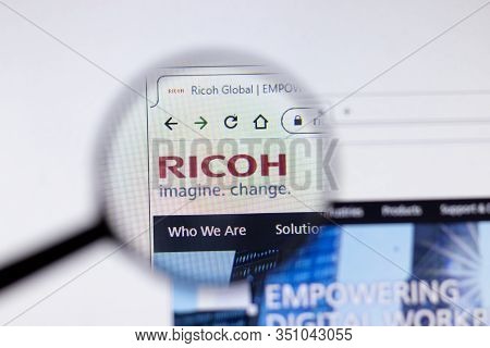 Saint-petersburg, Russia - 18 February 2020: Ricoh Company Website Page Logo On Laptop Display. Scre