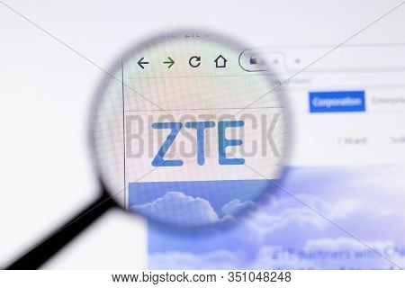Saint-petersburg, Russia - 18 February 2020: Zte Company Website Page Logo On Laptop Display. Screen