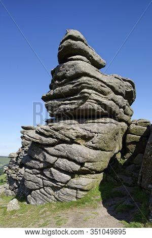 Granite Rocks Of Hound Tor, Dartmoor, Devon, Uk