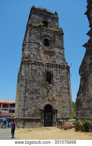 Ilocos Norte, Ph - Apr. 10: San Agustin Church Of Paoay Bell Tower Facade On April 10, 2009 In Marco