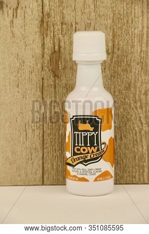 Spencer, Wisconsin, U.s.a. , February, 15, 2020  Bottle Of Tippy Cow Orange Cream     Tippy Cow Is A