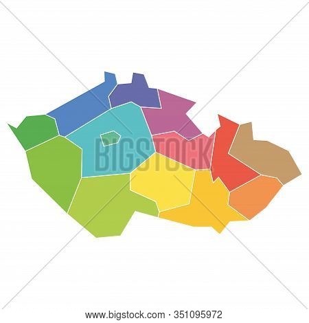 Regions Of The Czech Republic. Map Of Regional Country Administrative Divisions. Colorful Vector Ill