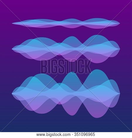 Sound Waves Set. Personal Assistant And Voice Recognition. Vector Stock Illustration.