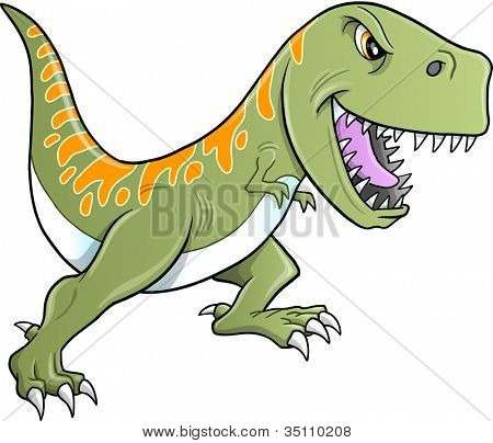 Kemény Tyrannosaurus dinoszaurusz vektoros illusztráció