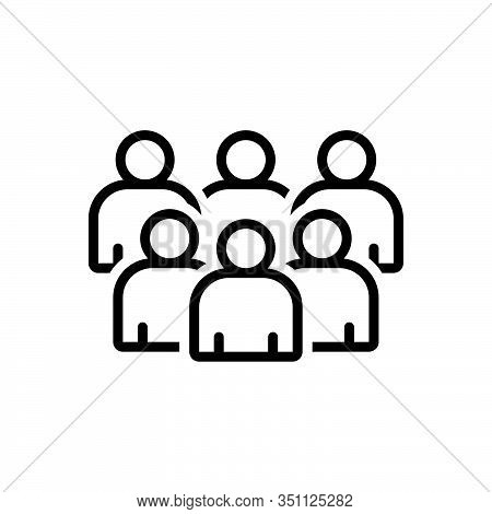 Black Line Icon For Group Cluster Conglomeration Association Crowd Organization Troop