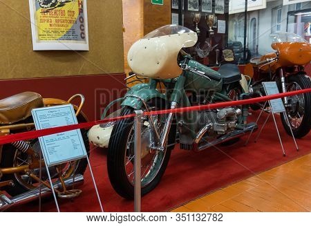 Irbit, Russia, 27 June 2019: Classic Motorcycle S-51 In Irbit State Motorcycle Museum
